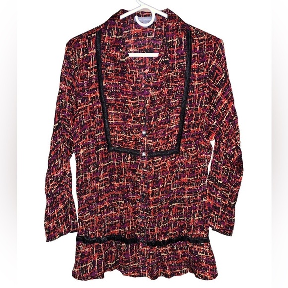NY Collection Xl blouse red black lightweight - Picture 1 of 6